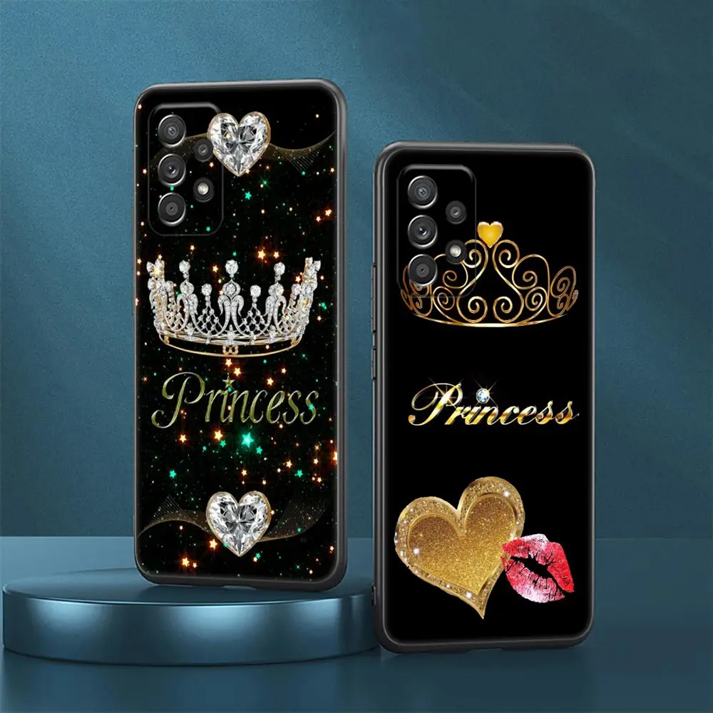 

Crown Queen Princess Boss Case For Samsung Galaxy A15 Cases A25 A13 4G A24 A23 A12 A14 A21s A22 A02 A03 A04 A05 Soft Phone Cover