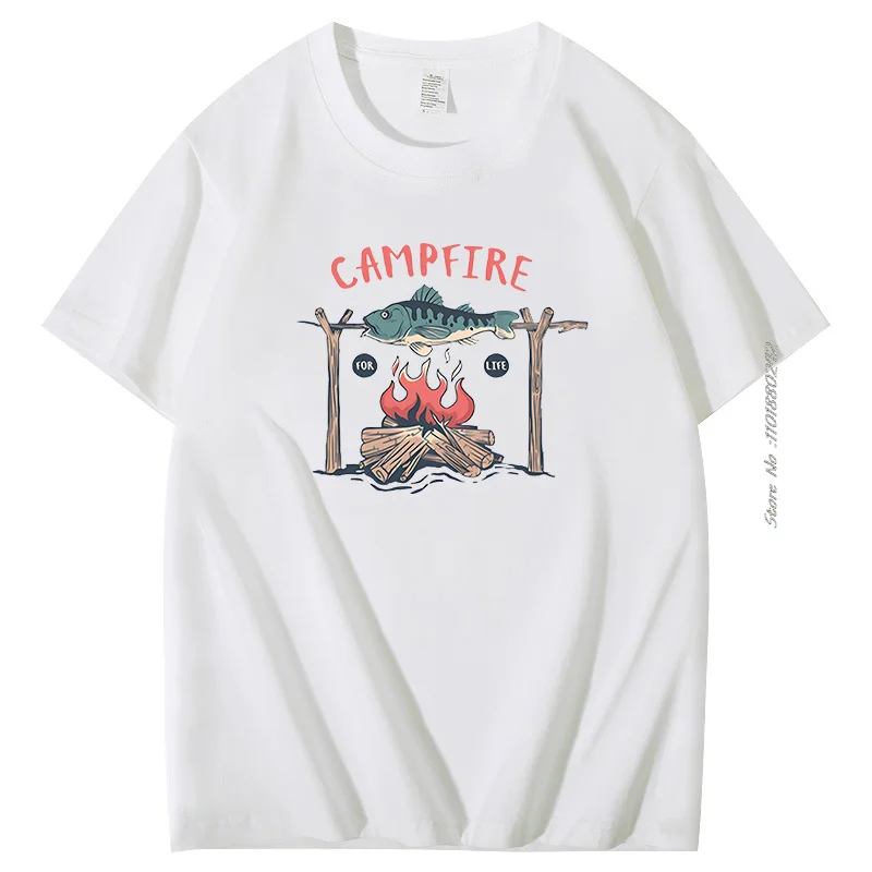 

Летняя уличная Модная хлопковая футболка с графическим рисунком для кемпинга и кемпинга, уличные футболки в стиле Харадзюку, топы, футболки с коротким рукавом