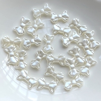 30pcs ABS Butterfly Knot Loose Beads White Straight Hole DIY Beads Handmade Material Accessories pearl beads