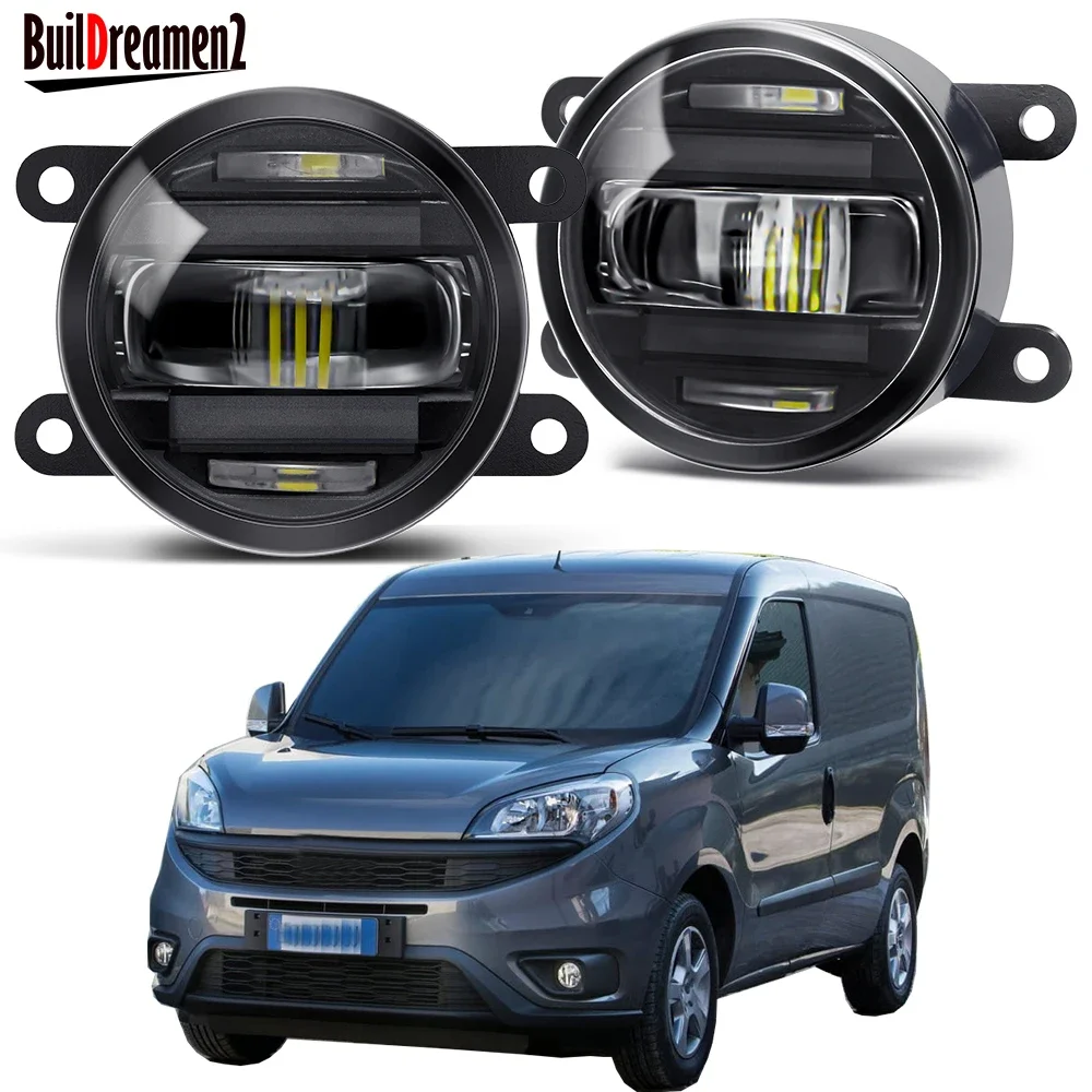 2IN1 Function Fog Light Assembly with DRL 30W H11 Aluminum Car LED Fog Daytime Running Lamp For Fiat Doblo (263_) 2010-2023