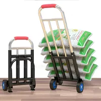 Folding Luggage Car Heavy King Hand Cart Transportation Shopping Trailer Portable Pull Cargo Trolley Small