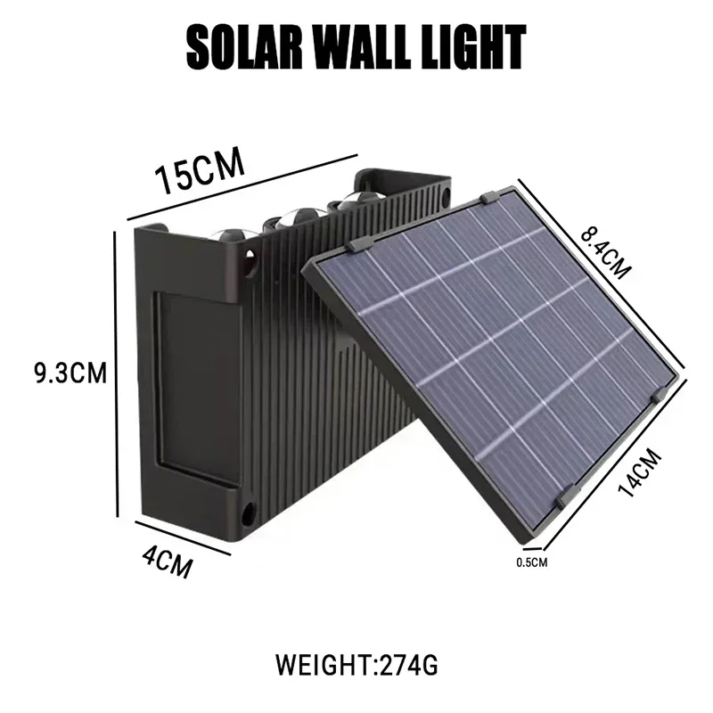 Solar Wall LED Light Outdoor Garden Decoration Wall Lamp High Brightness Up And Down Luminous Lighting Outdoor Solar LED Lamp