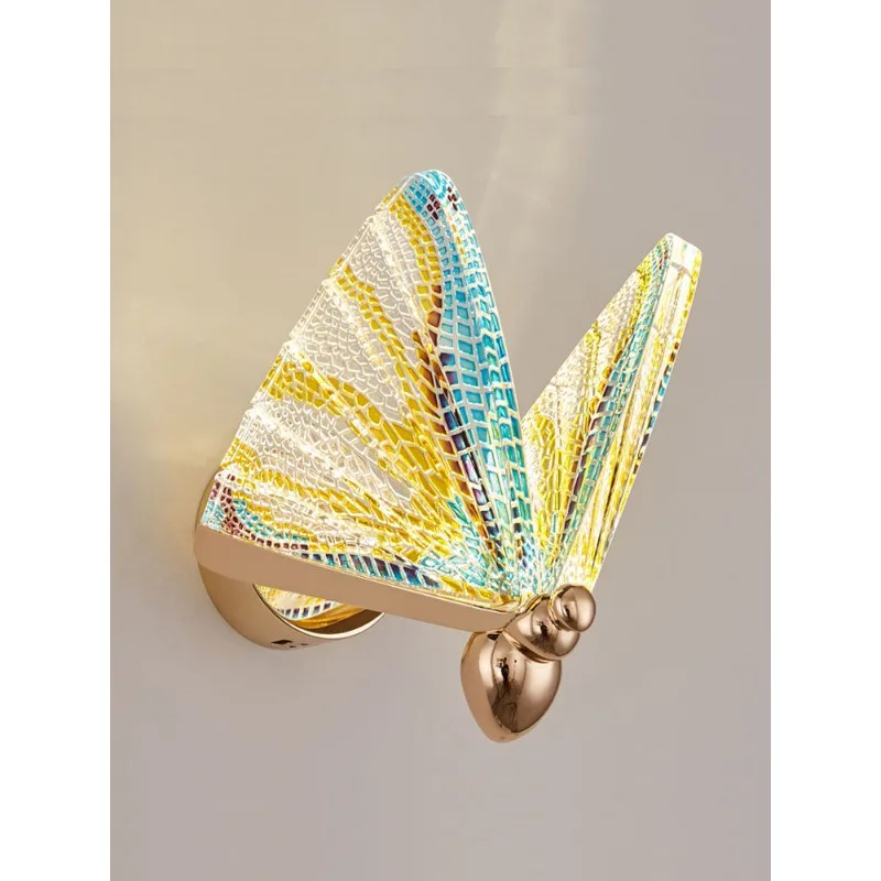 

Butterfly wall lamp Nordic light luxury bedroom bedside children's room corridor aisle lamp creative modern background wall deco