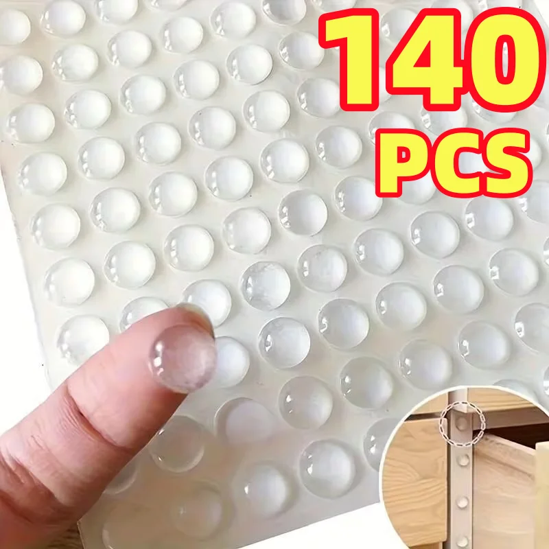140PCS Clear Self-Adhesive Soft Pads Bumpers for Cabinet Doors See-Through Sturdy High-Quality Durable Cushioning for Kitchen Do