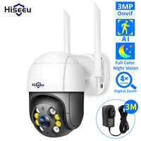 Hiseeu 8MP Smart Home PTZ wifi camera 4X Digital Zoom AI Human Detection ONVIF Wireless 4K Camera CCTV Video Iptv Surveillance