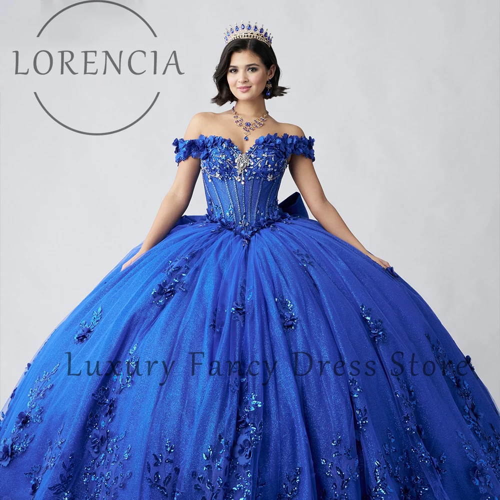 

Luxury Sparkly Applique Quinceanera Dresses Off Shoulder Ball Gowns for Sweet 16 Birthday Party Customized abiti da cerimonia