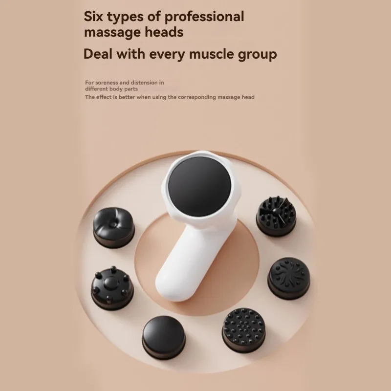 BABZ-เครื่องนวดไฟฟ้าแบบพกพาพร้อมหัวนวด 6 หัว - เครื่องลดไขมันอเนกประสงค์สำหรับใช้ในบ้าน เสียงเบา