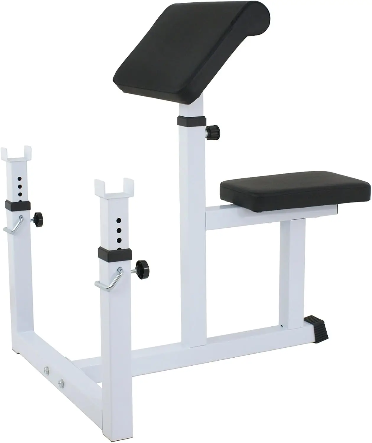 

Adjustable Arm Machine w/Rack Seated Arm Isolated Barbell Dumbbell Biceps Station for Home Gym Workout Bicep Triceps Muscle Stre