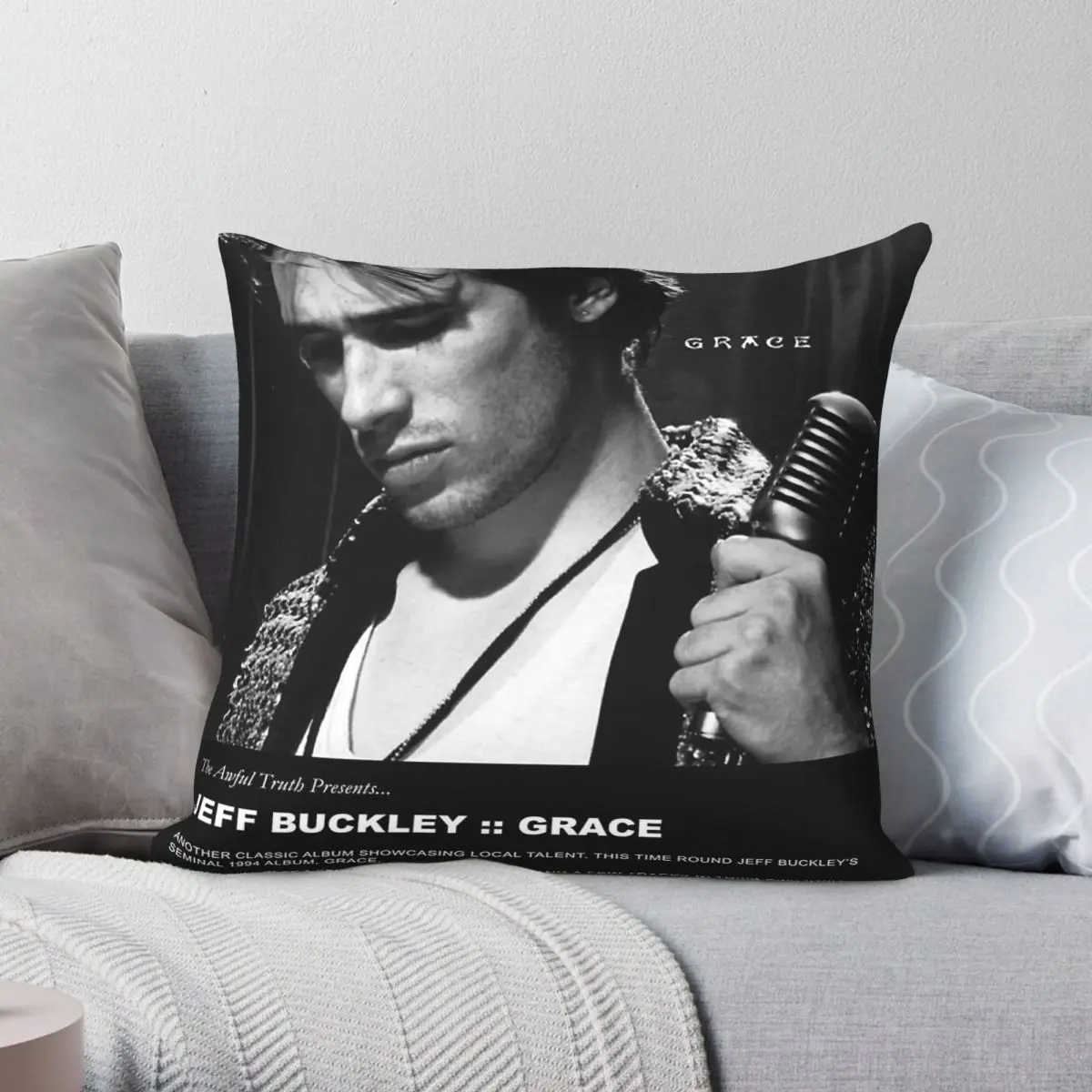 Jeff Buckley Grace Album Square Pillowcase Polyester Linen Velvet Creative Zip Decorative Pillow Case Sofa Cushion Cover