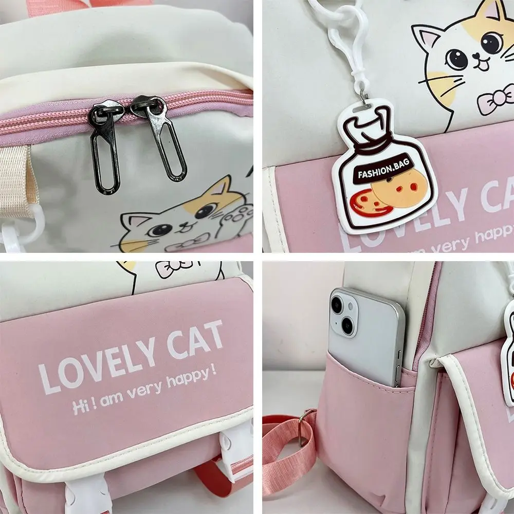 New Large Capacity Backpack Cute Cat Ultra-light Schoolbag Travel Knapsacks Gift