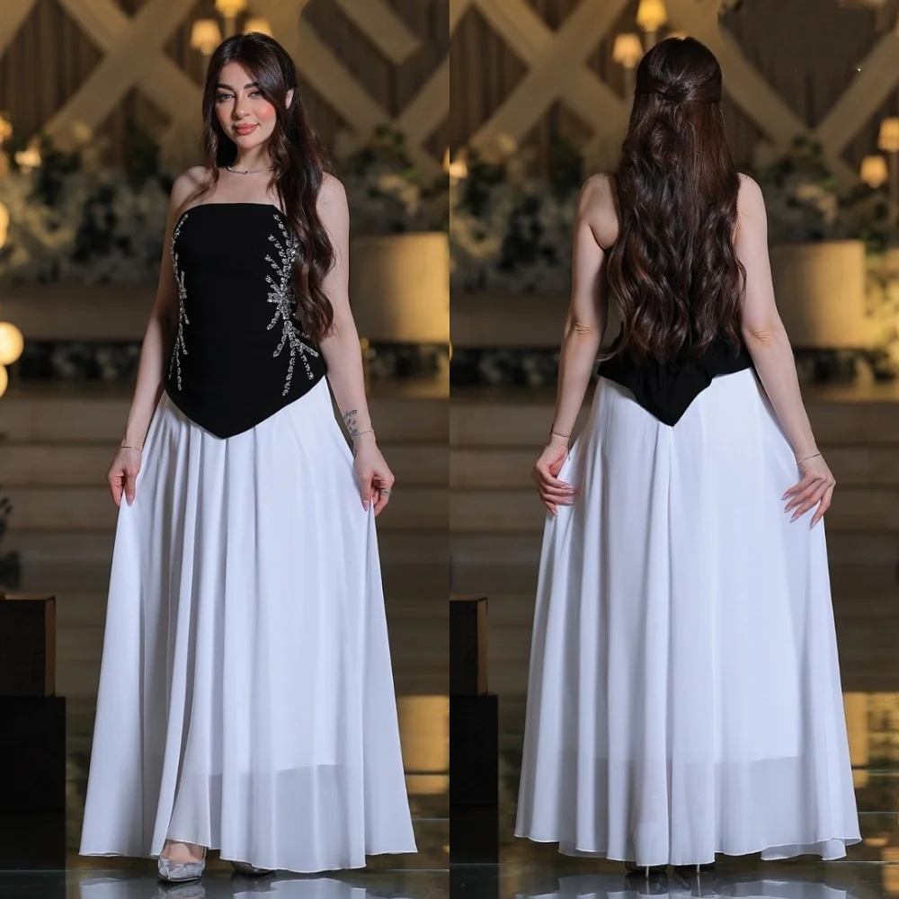 Abito da sera personalizzato di alta qualità con abiti lunghi senza spalline con strass Occasioni su misura Prom Elegante ospite di nozze per feste