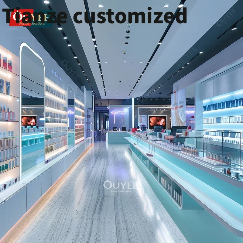 

Customized-3D Design Service Cosmetic Retail Store Display Perfume Display Rack Wig Station Retail Retail Beauty Product Shelf