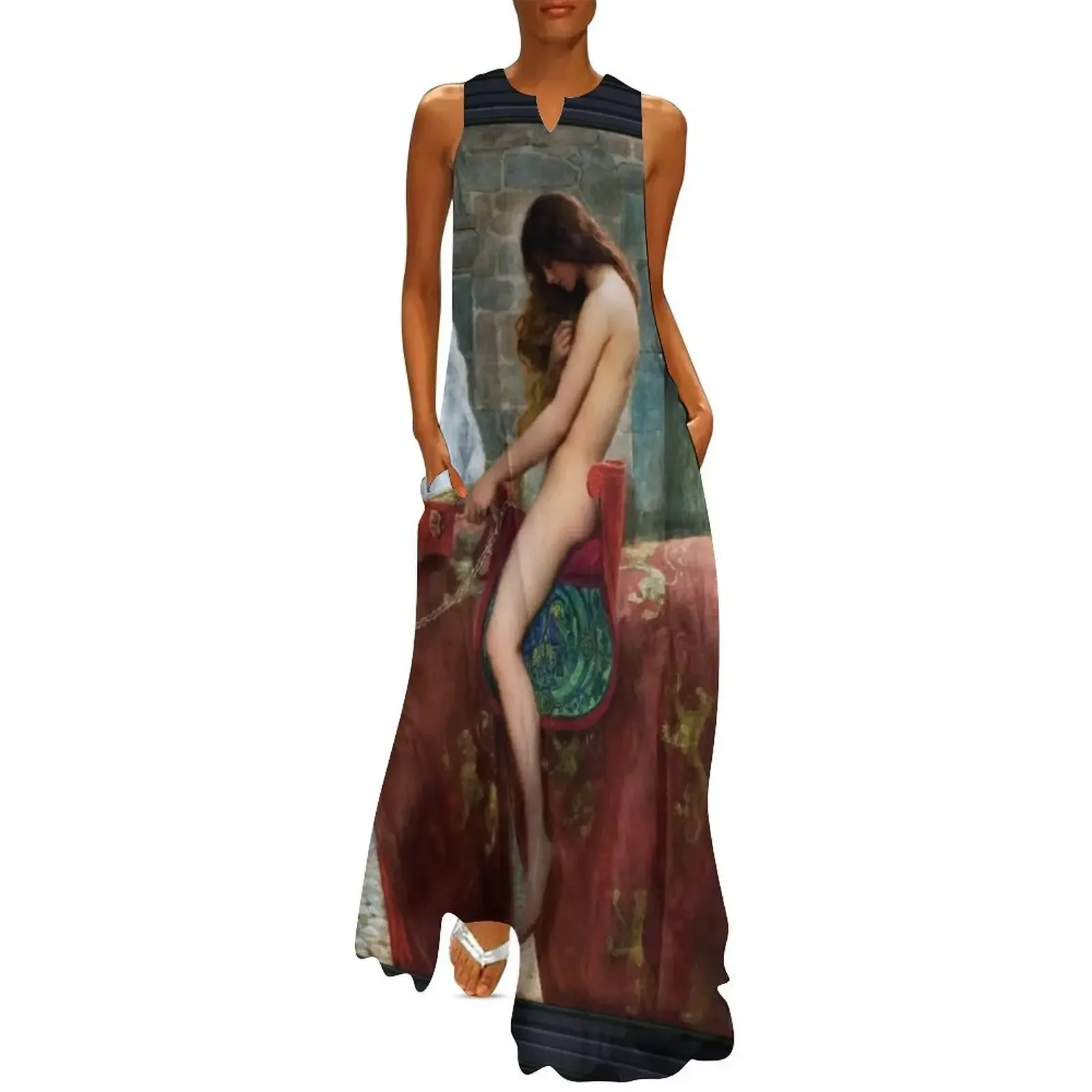 

Lady Godiva by John Collier Old Masters Reproduction Long Dress wedding dresses for woman long dress women summer Dress