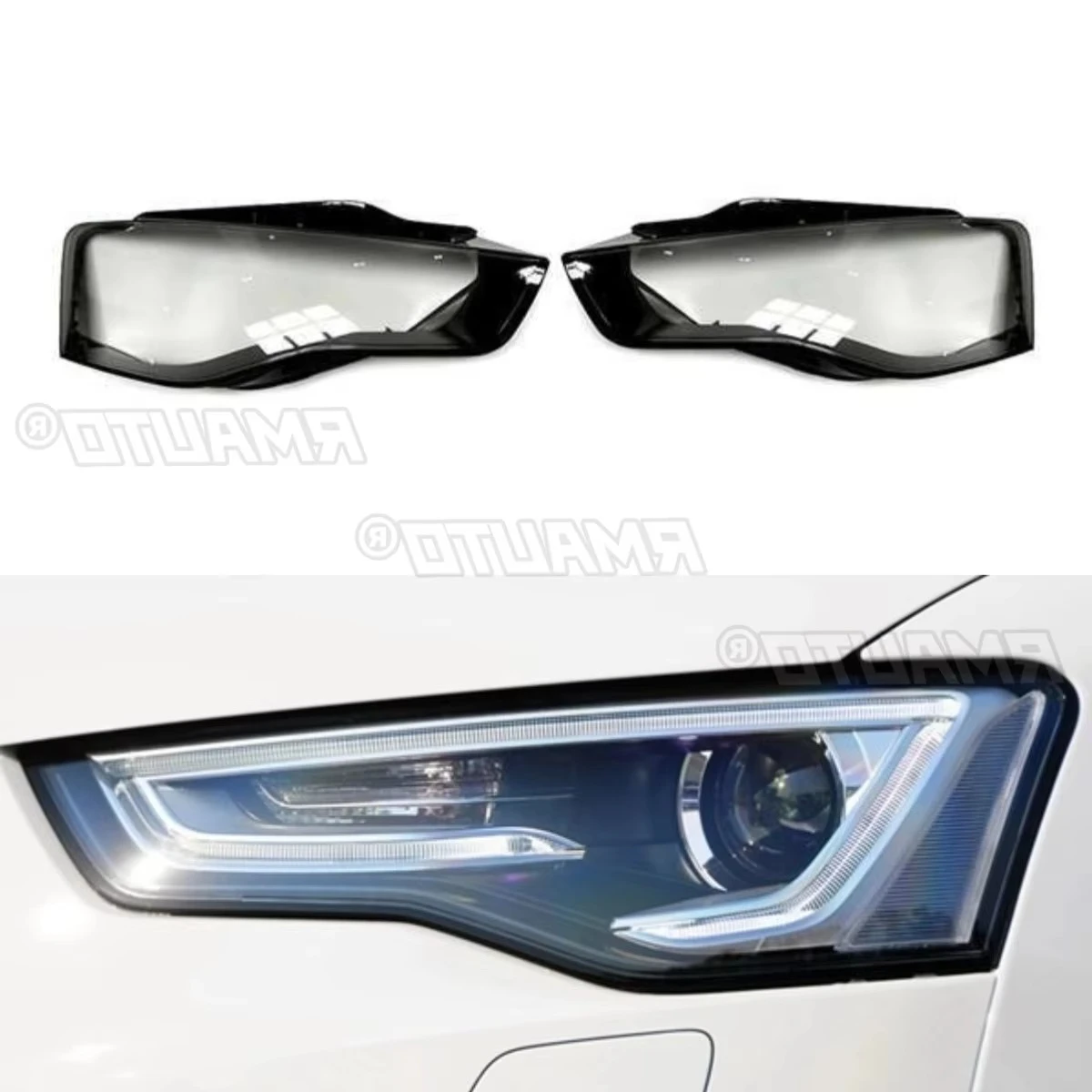 

Для Audi A5 2011-2016 левая и правая лампа светодиодный корпус дневного света передняя светодиодная крышка объектива фары