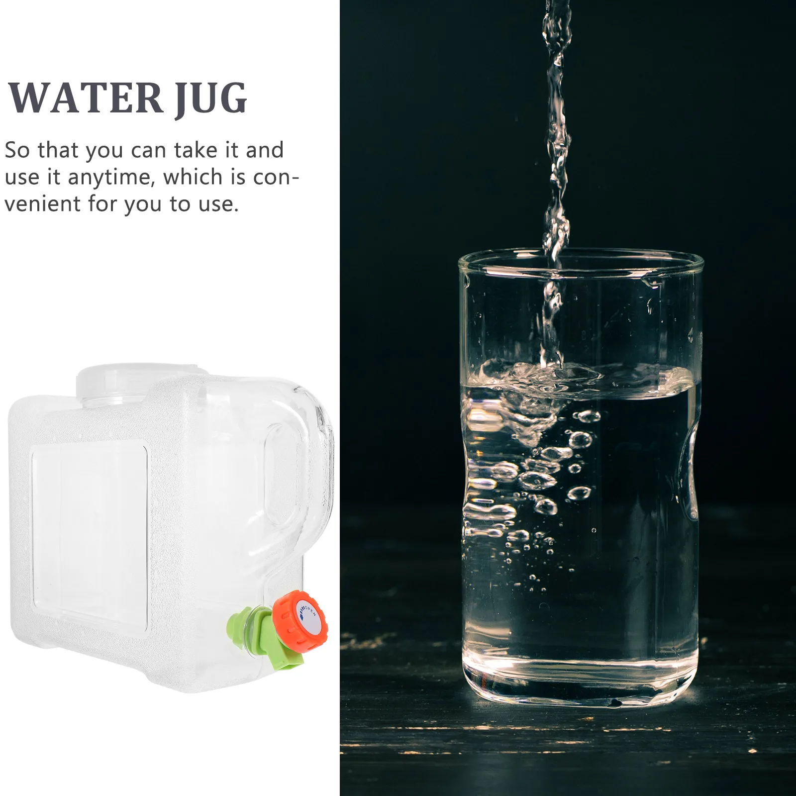 

Portable Water Storage Tank Container Camping with Tap Bucket PC Refillable Jug