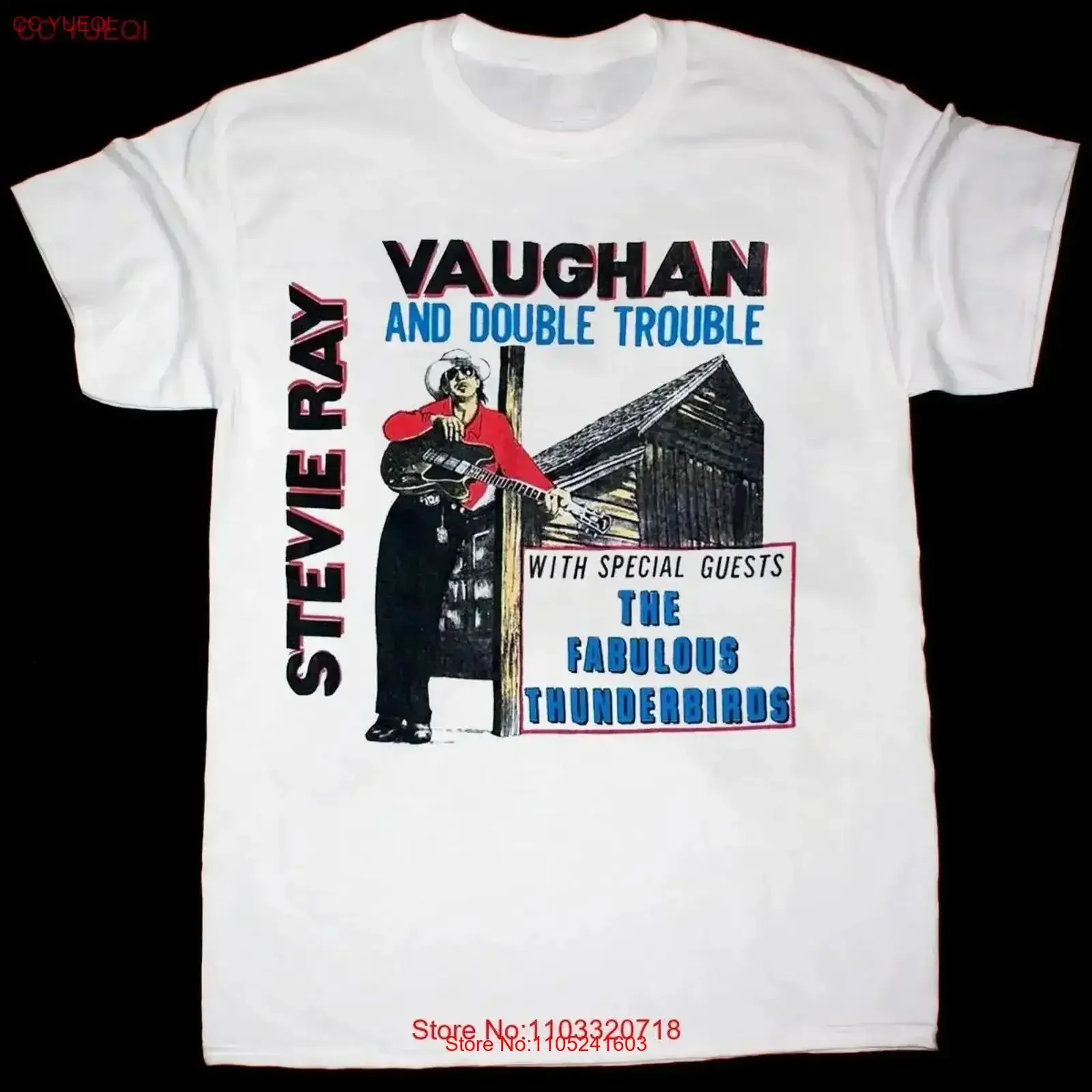 Stevie Ray Vaughan White Single Rock Concert T Shirt MK711 vintage Washed Soft fashion Top For Everyday Wear designer clothes