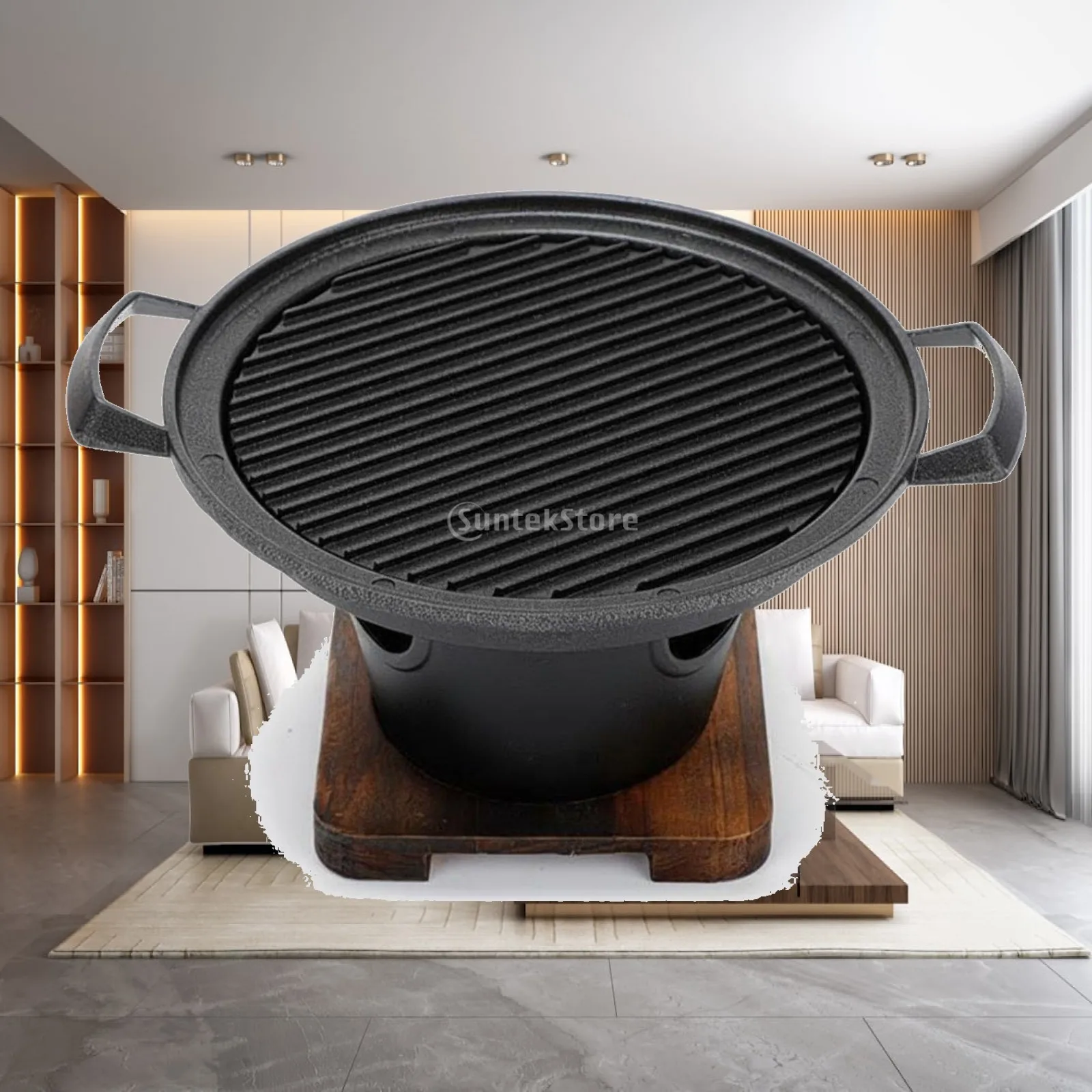 Outdoor Grill Mini Tabletop BBQ Electric Nonstick Pan Korean Grill Portable for Couples Camping Apartments