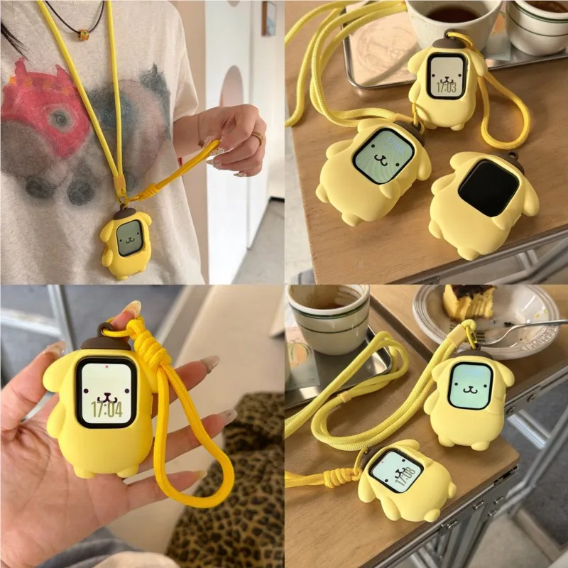 3D Kawaii Pudding Dog Lanyard Case for Apple Watch Sport 1/2/3/4/5/6/7/8/9st Gen S10 S11 Ultra SE 38/45/41/44/42/46/49mm - view 3