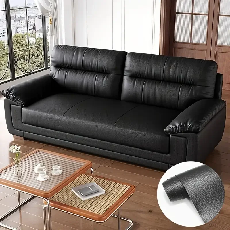 يمكن تطبيق الملصقات الجلدية ذاتية اللصق لإصلاح الأريكة المقاومة للماء والبقع بنفسك على الأثاث الجلدي