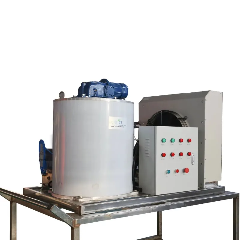 Custom 10 Ton Stainless Steel Flake Ice Machine,Water Cooling Flake Maker with Ice Storage for Manufacturing Plants Use