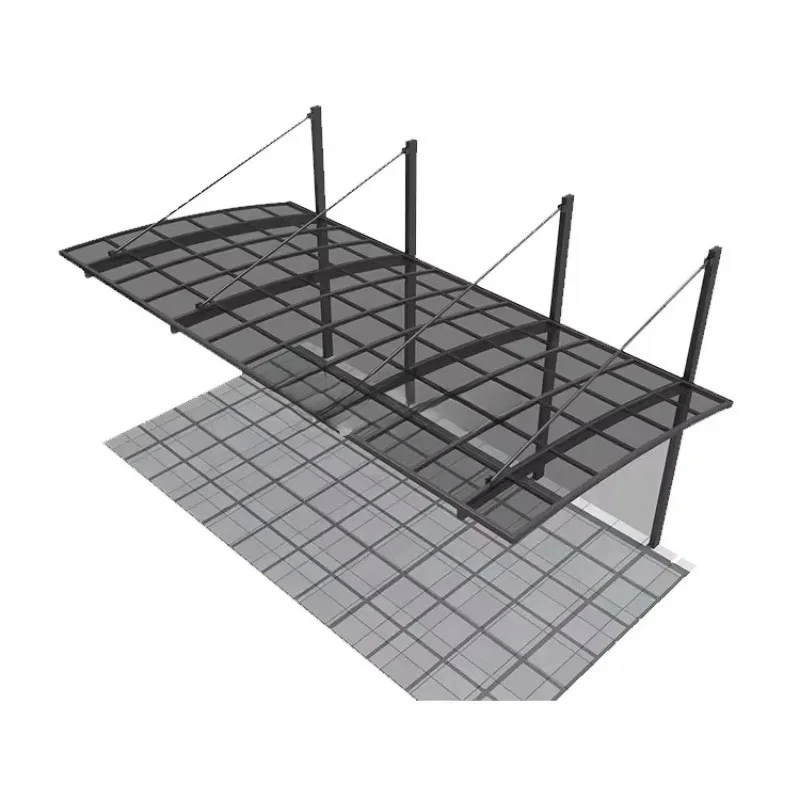 Customized Modern Outdoor Aluminum Arched Roof Carport With  Pressure  Treated Wood For Car Park Garage Heavy Duty UV Protection