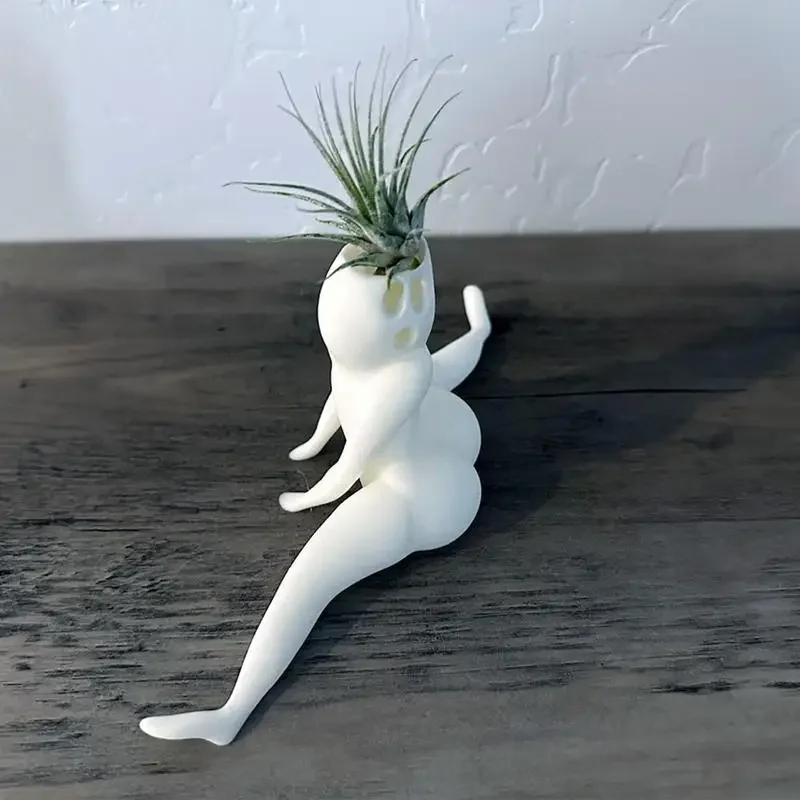 Big Booty Ghost Vase Sculpture Holder Flower Pot Succulent Plants Planter Ornaments Decor Funny Prank Gift for Home