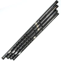 Black Bamboo Flute with Transparent Line, Traditional Musical Instrument, Handmade Woodwind Instrument, D Key Separable, Chinese 2