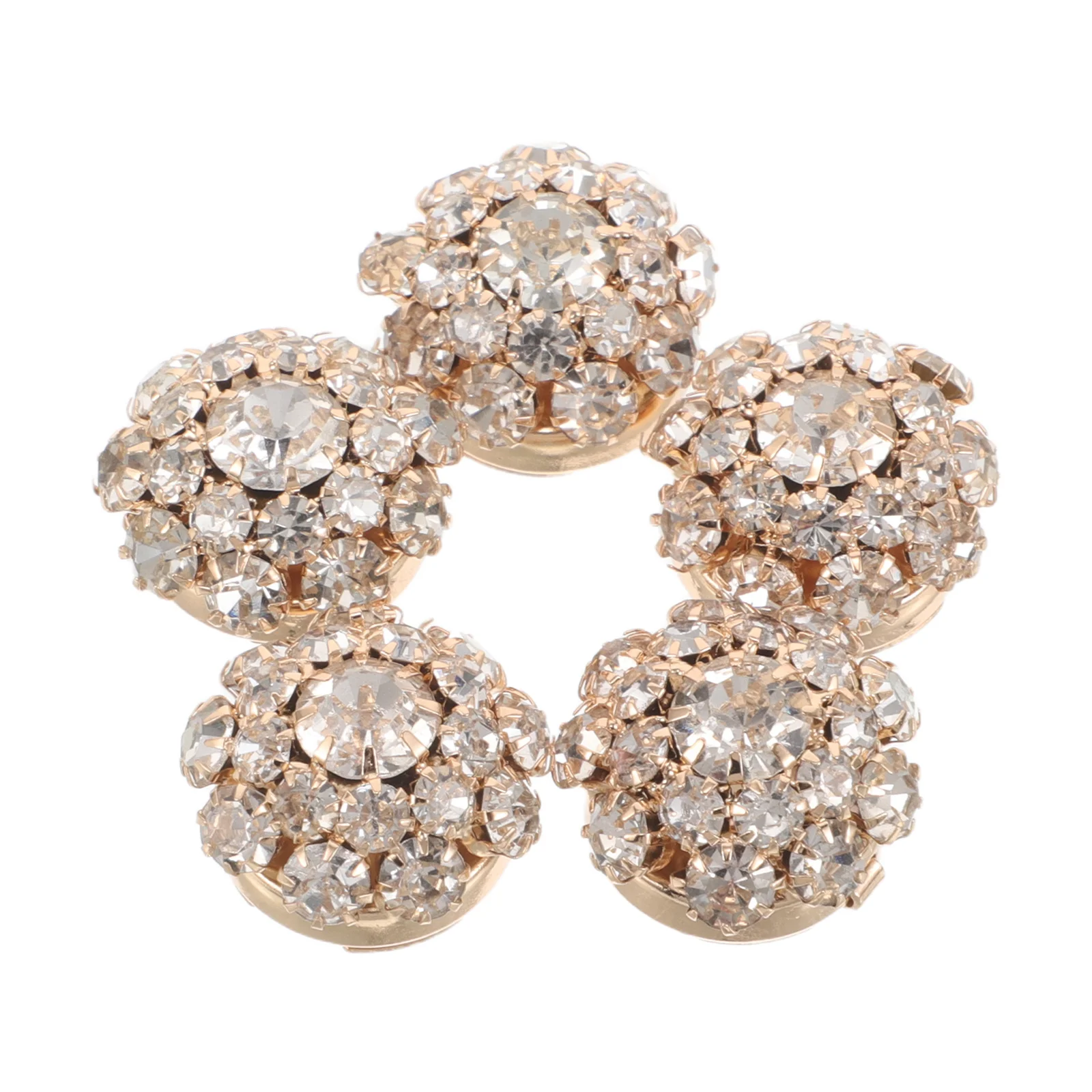 

5Pcs Rhinestone Flower Button Covers Clip on Detachable Decorative Shirt Buttons for Weddings Parties Formal Events