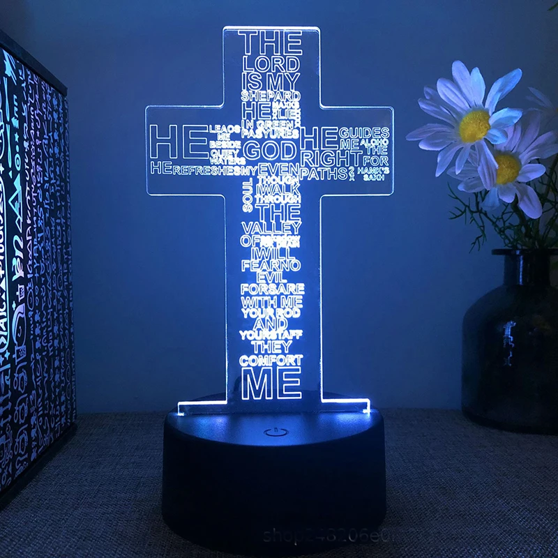 Jesus 3d led lamp for bedroom night lights action Christian figure avatar Bible Blessed Virgin room decor gift luces