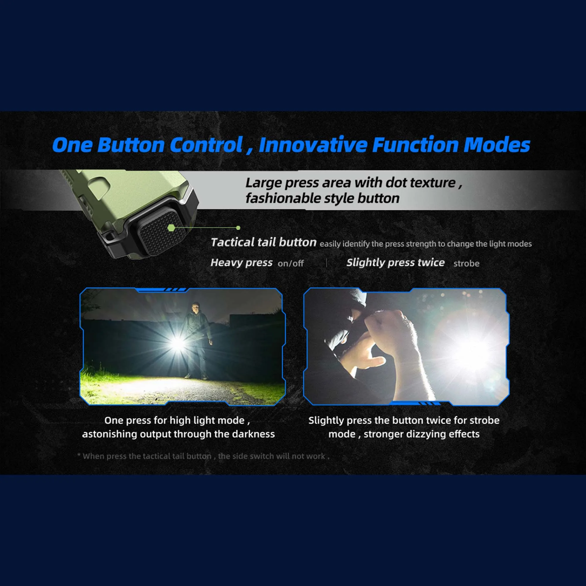 JETBEAM E26 Tactical Flashlight 2000 Lumens USB-C Rechargeable High-Intensity Portable Light for Outdoor Emergency Use