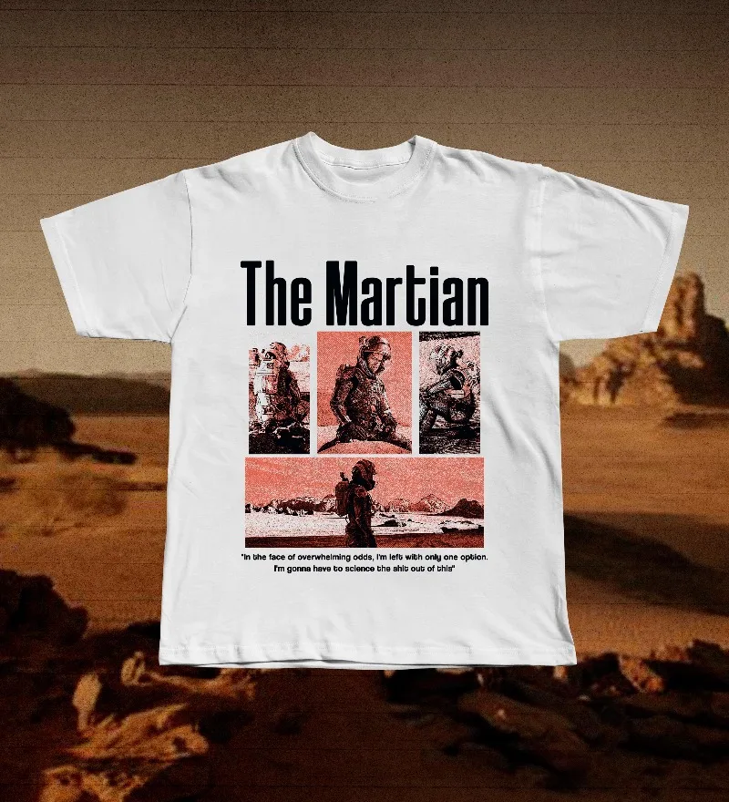 The Martian Shirt, Ridley Scott Matt Damon 2015 MovieTee,Mars Survival T-Shirt Four season popular unisex cotton T-shirt
