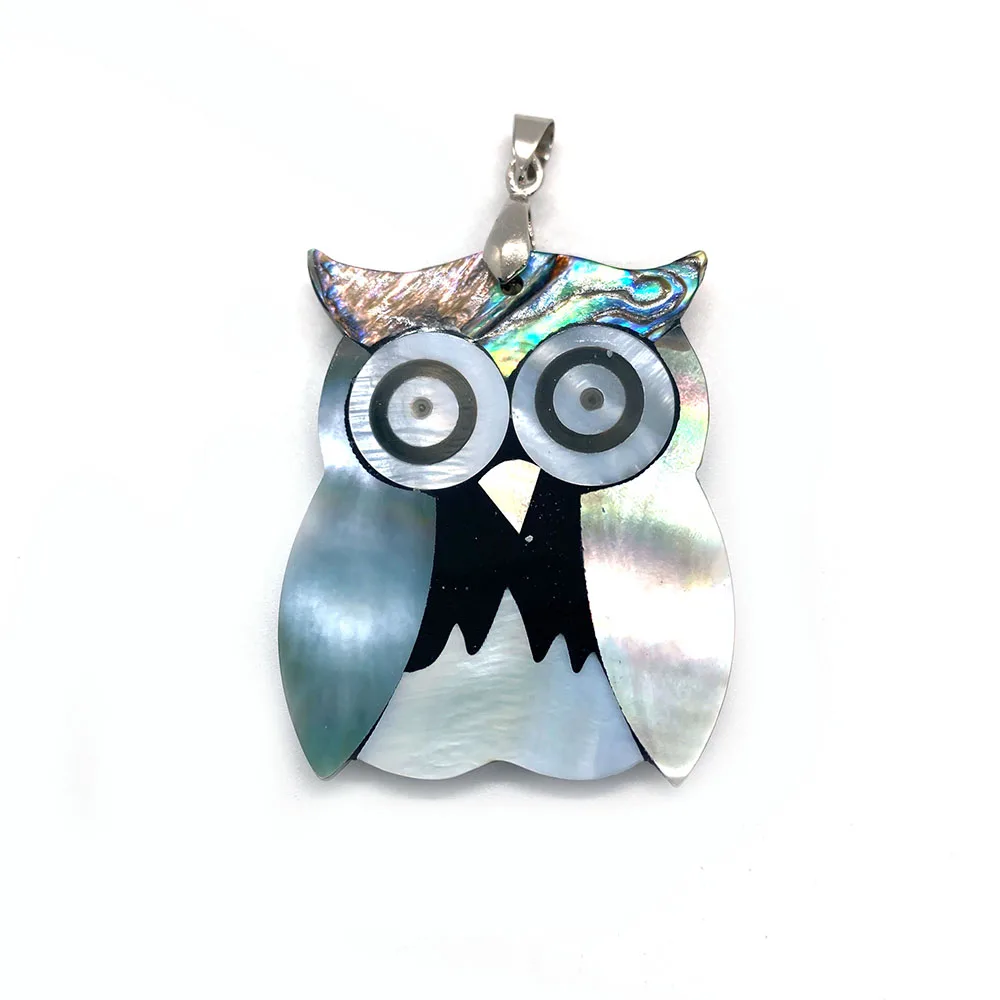 Exquisite Natural Shell Owl Animal Pendant 31-53mm Charm Fashion Jewelry DIY Necklace Earrings Accessories Finished Product
