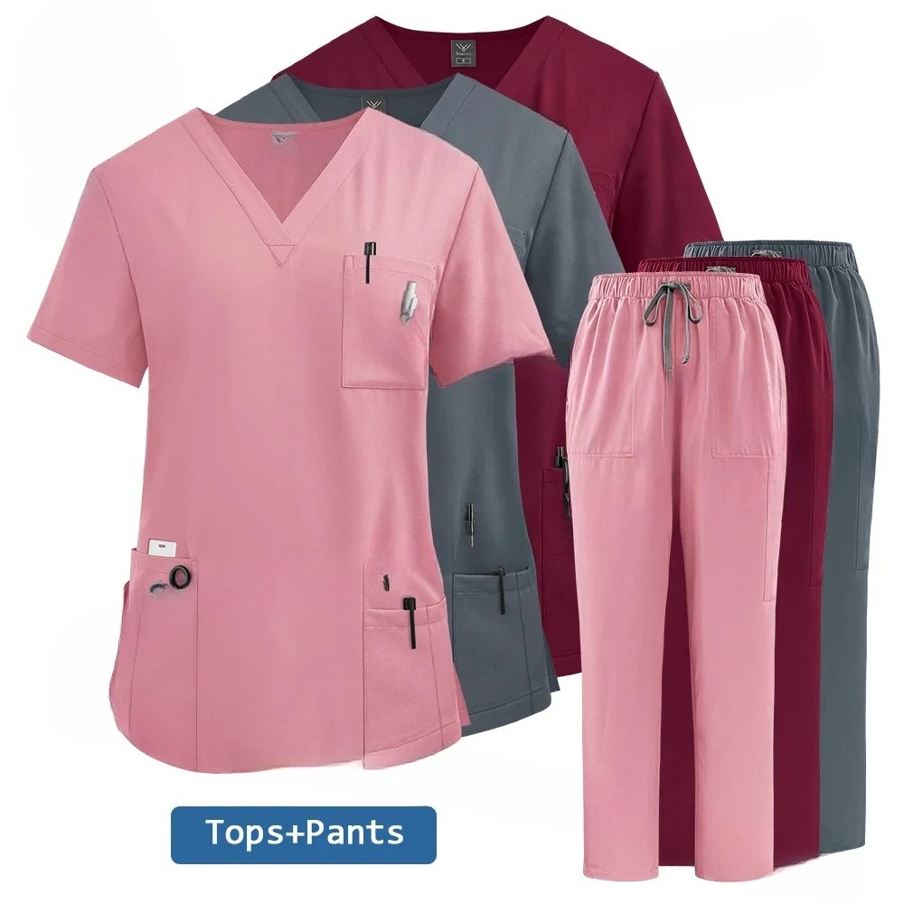 

Высококачественная медицинская одежда для женщин, униформа медсестры, лабораторное пальто, унисекс, оптовая продажа, топы и брюки, костюмы, скрабы для кормления, комплект униформы