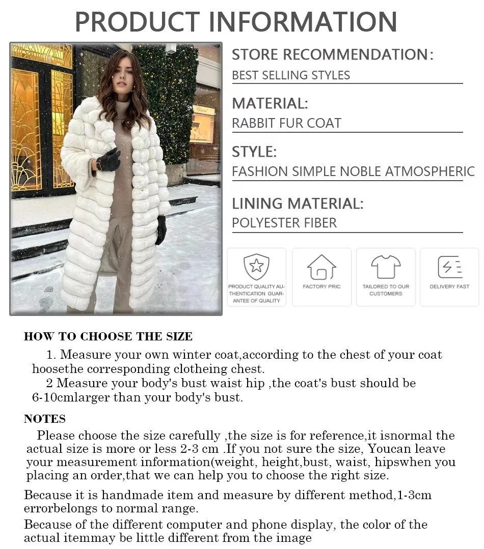 Fur Coat Women White Long Rabbit Fur Coat Women Winter Real Rex Rabbit Fur Coat Genuine Fur Rabbit Coat For Girl Natural Rabbit