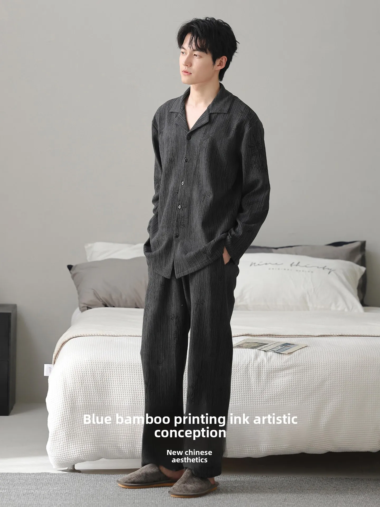 New Chinese Style Men's Sleepwear Long Sleeve Pure Cotton Comfortable Loose Fit Home Clothes Soft Cotton Pyjamas for All Seasons