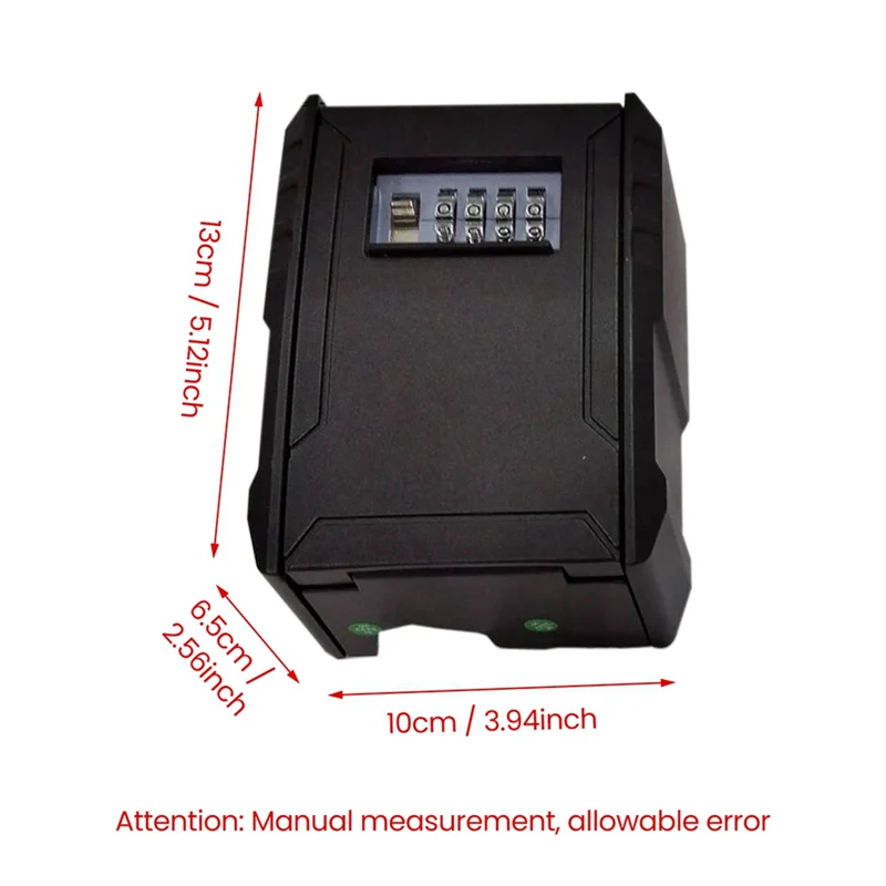 AK51-Metal Password Key Box Wall Mounted 4 Digits Password Key Storage Lock Box Waterproof Anti Theft Safe Lock Keybox