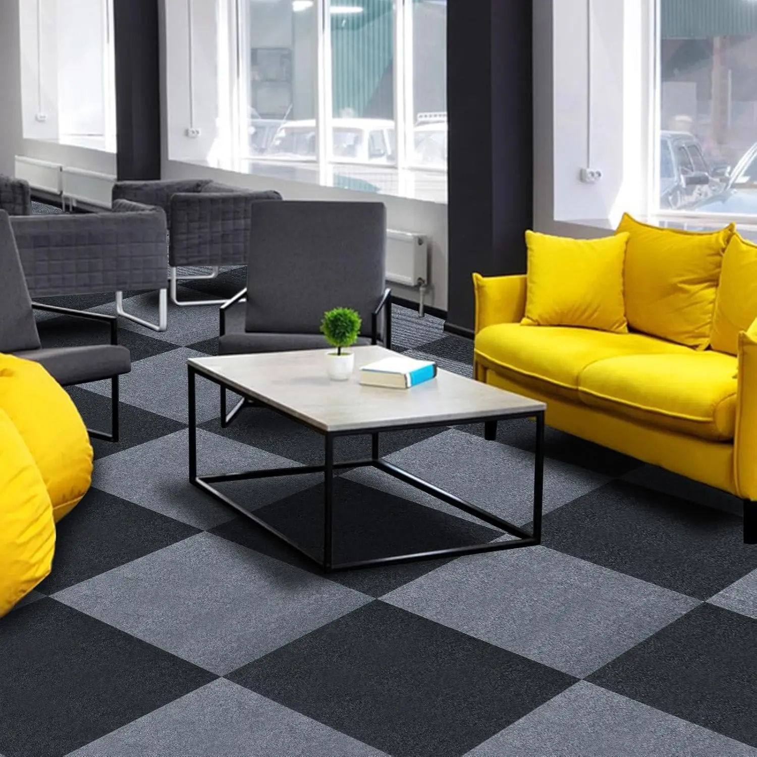 

Thicken Self Adhesive Carpet Floor Tiles Sticker DIY Flooring Square Rug Peel And Stick Mat For Living Room Bedroom Home Decorat