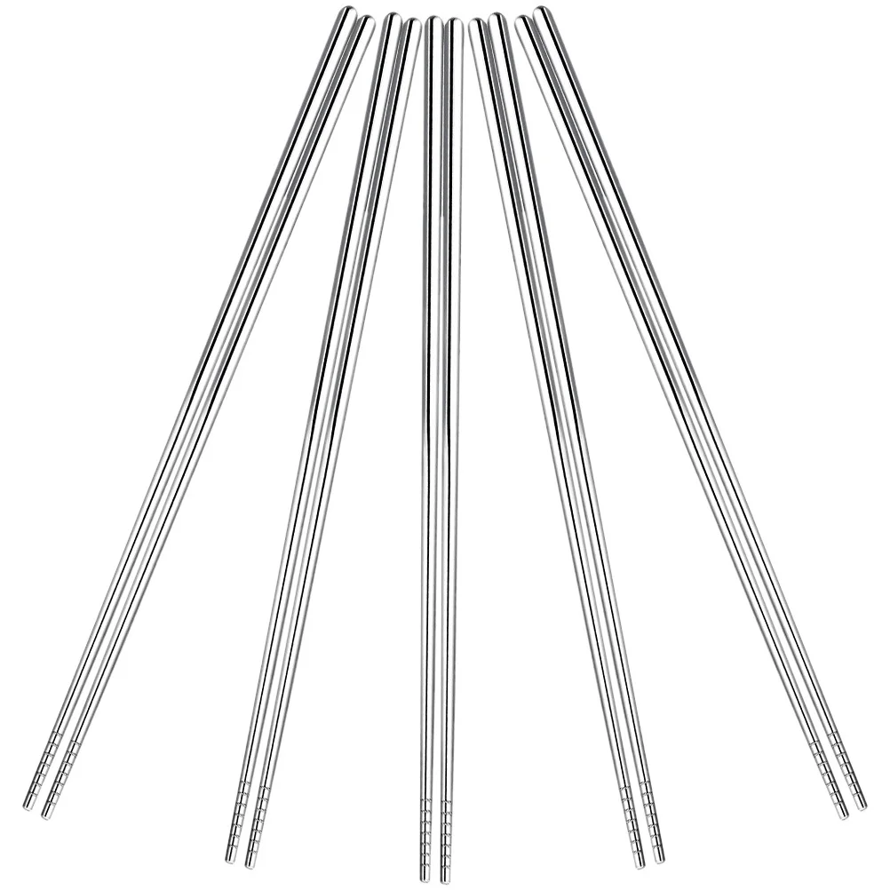 

5Pairs 304 Stainless Steel Chopsticks Heavy Duty Long Cooking Chopsticks for Chinese Japanese Korean Food Preparation