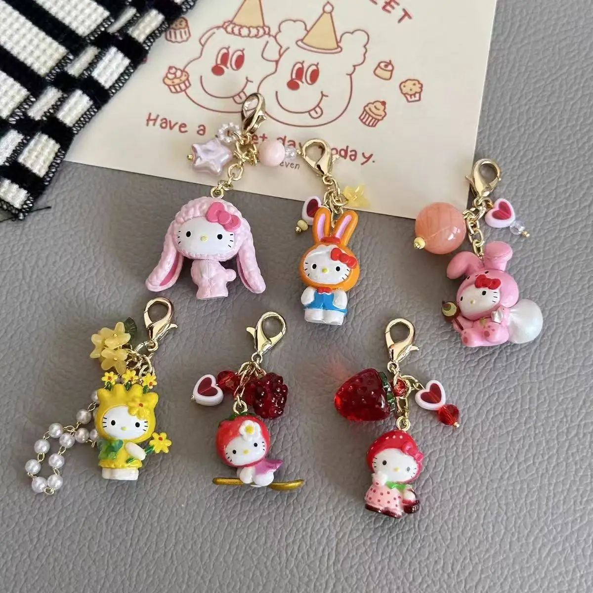 Sanrio брелок аниме фигурки Kawaii Hello Kitty брелок кулон милые животные игрушки кукла Pochacco сумка орнамент аксессуары подарки
