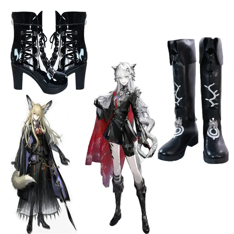 Game Arknights Lappland the Decadenza and Vulpisfoglia Cosplay Women Shoes Comic Long Boots Halloween Role Play Prop Anime Party