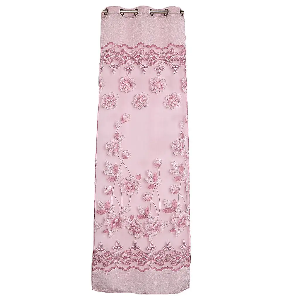 250x100cm Flower Pattern Jacquard Window Tulle Voile Curtain