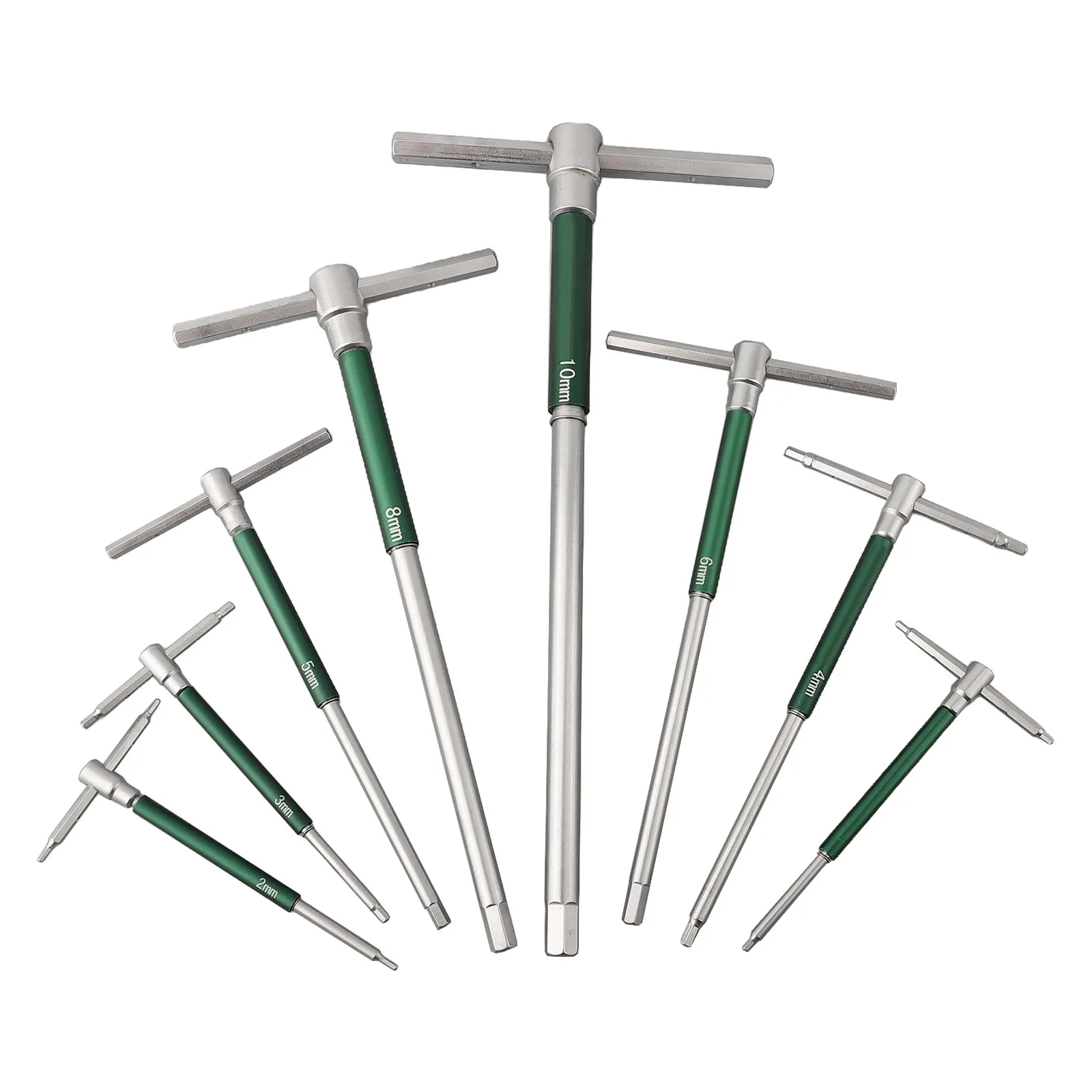 High-speed T-Shaped Spanner Set Rotating Hexagonal T-shaped Convenient Good Performance Sliver Stainless Steel