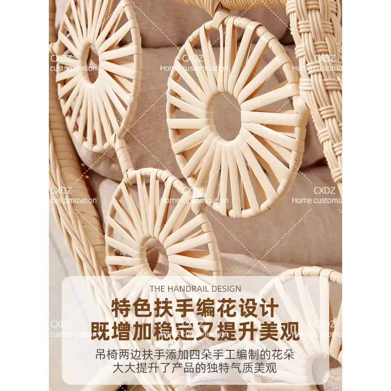 Hanging Chair Balcony Home Cradle Swing Indoor Leisure Rocking Hammock Bedroom Girl Hanging Basket Rattan Chair