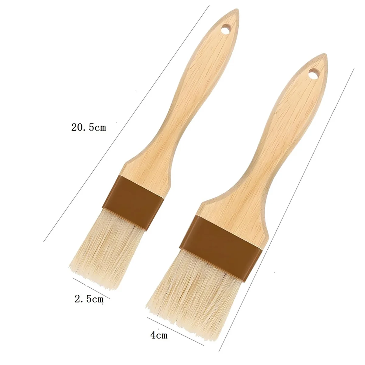 Pastry Brush,Basting Brush for Cooking,Natural Bristle BBQ Brush for Oil & Sauce,Wooden Handle Food Brush 3 Pack