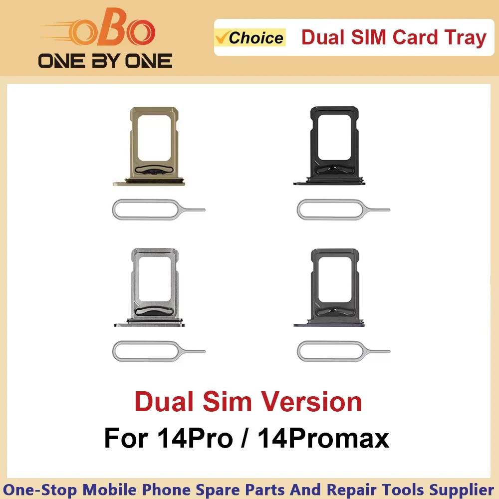 Dual-SIM-Kartenhalter Ersatzteil für iPhone 14 Pro Max 14Promax Doppel-SIM-Kartenhalter Lila Silber (1 Stück)