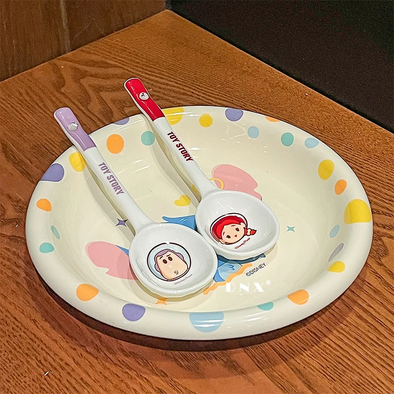 Jessie Woody Buzz Lightyear Disney Toy Story Cute Ceramic Rice Spoon Kawaii Soup Spoon Periphery Cartoon Tableware Lovely Gifts