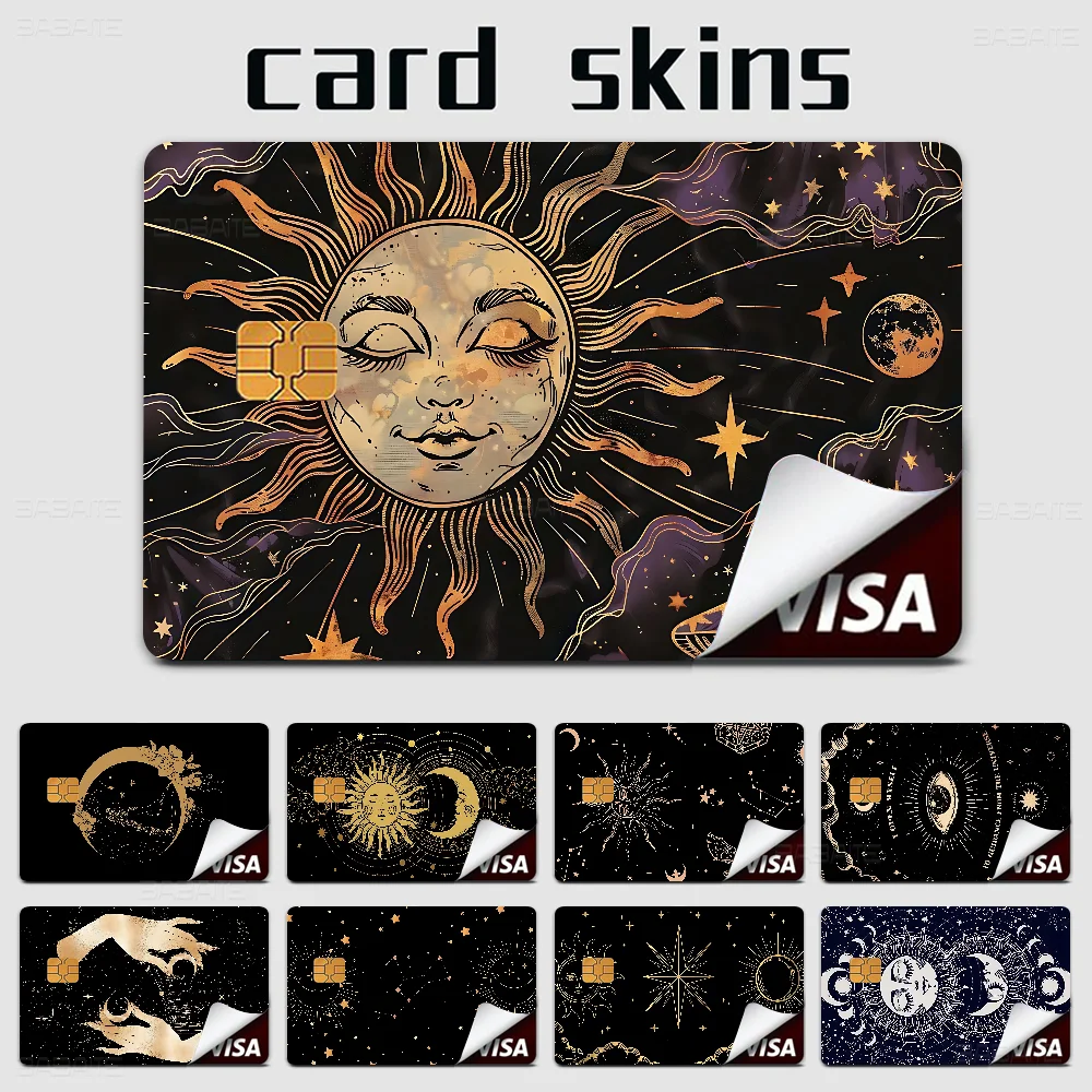 

Witch Sun Moon Anime Front Cover Film Sticker Skin for Credit Debit Card Small Large Chip