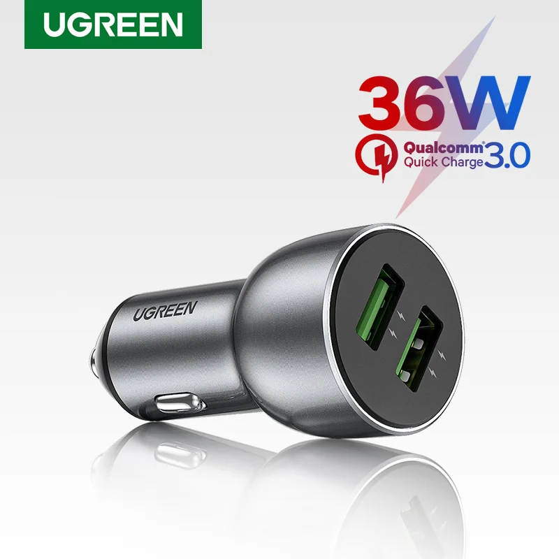 UGREEN Car Charger,Fast Charger for Redmi Note 10，USB Charger for Xiaomi iPhone，Quick 3.0 Charge for Samsung，QC3.0 Phone Charger