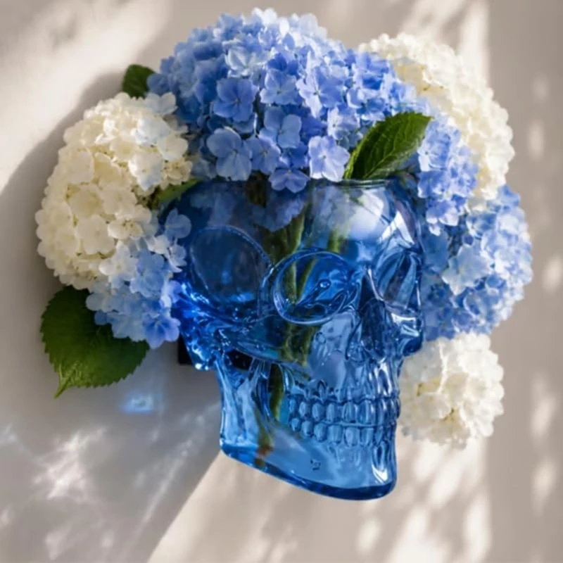Open Pocket Skull Wall Piece for Entryway Accent, Faux Pick Display, and Party Corner Placement Indoors JOMD