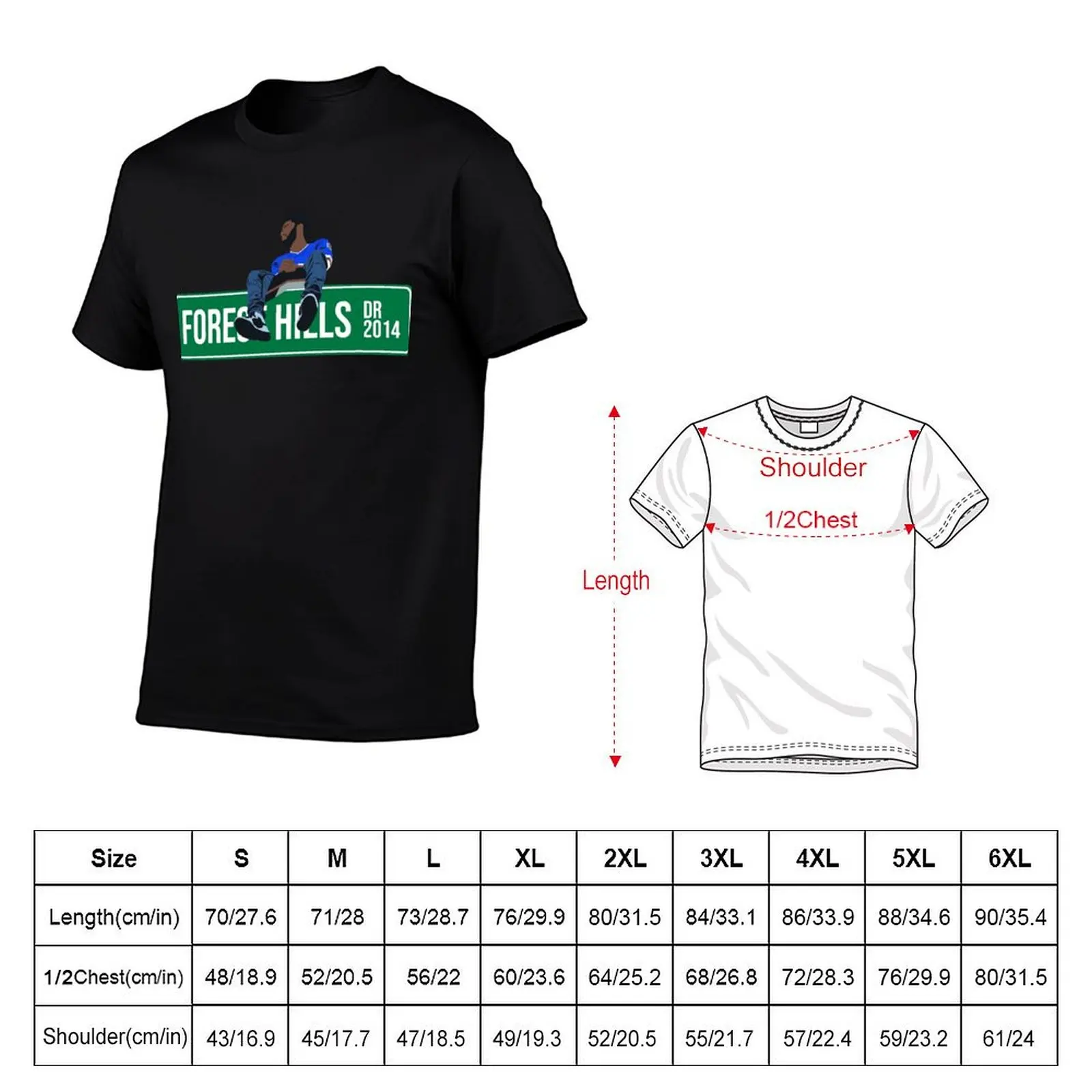 Hills Drive J-Cole 2014 Forest Classic T-Shirt Big Size Crew Neck T-Shirt